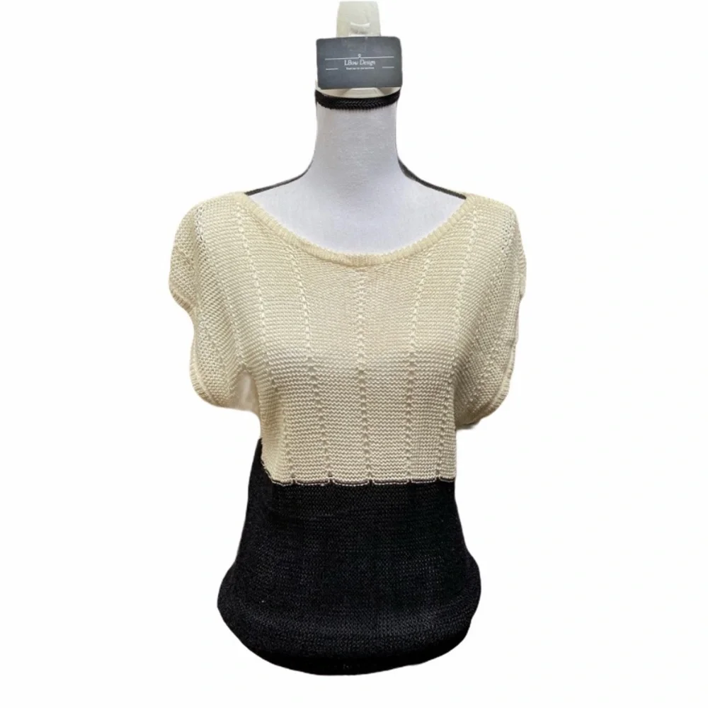 Christian Dior Vintage Cap Sleeve Knit Top Sweater - Picture 2 of 13